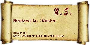 Moskovits Sándor névjegykártya