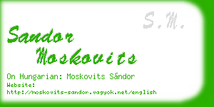 sandor moskovits business card